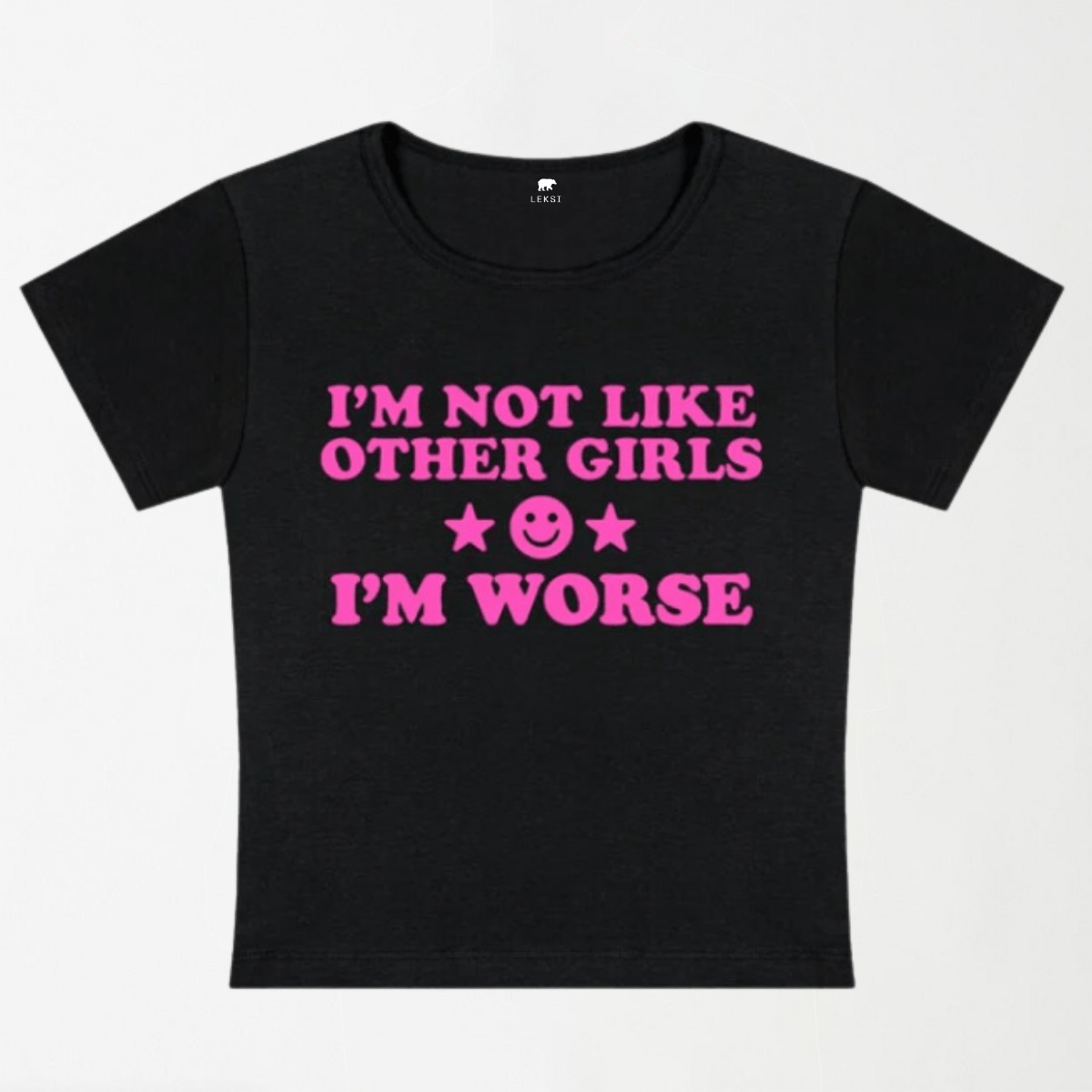 I'm Worse Y2K Baby Tee XXS - Premium Unisex | LEKSI Pakistan