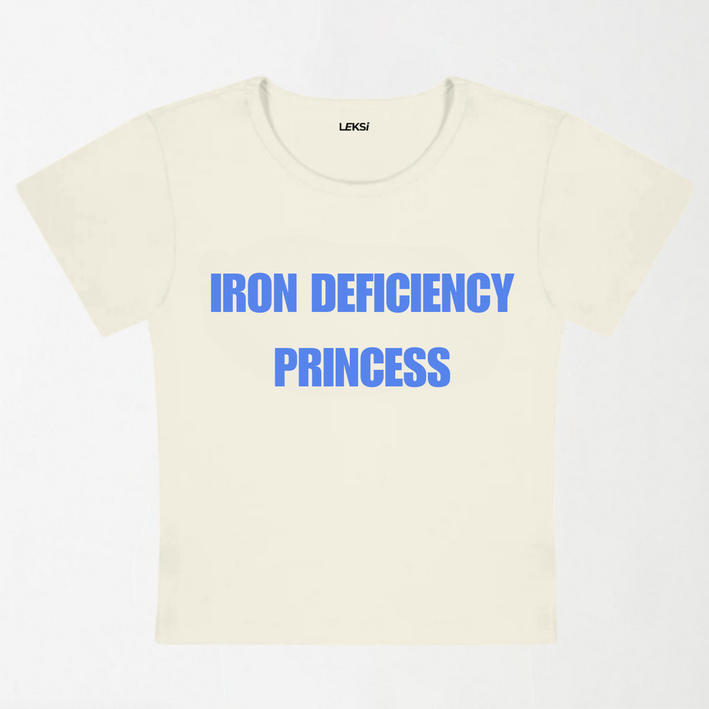 IRON DEFICIENCY PRINCESS Y2K Baby Tee XXS - Premium Unisex | LEKSI Pakistan