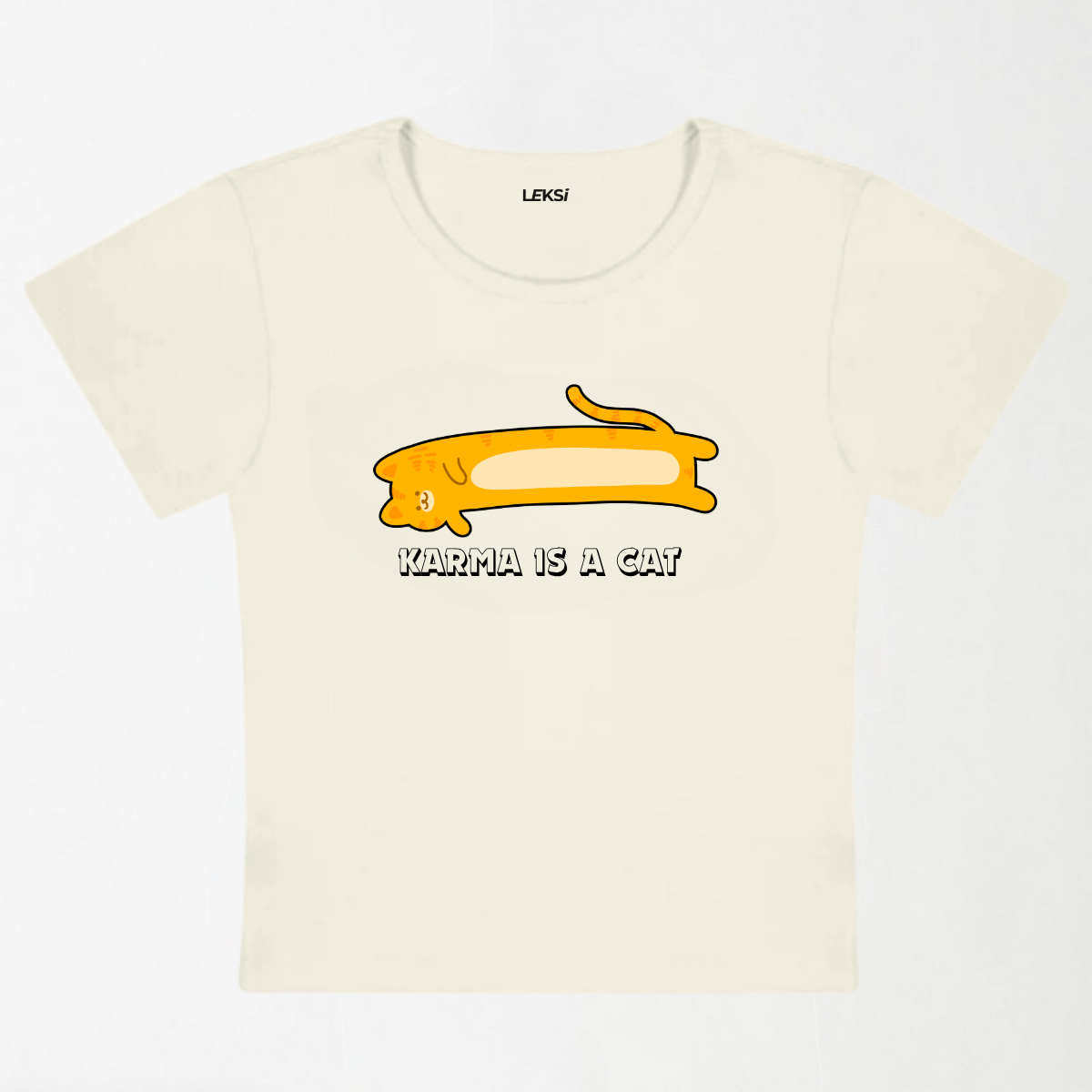 Karma Is A Cat Y2K Baby Tee XXS - Premium Unisex | LEKSI Pakistan