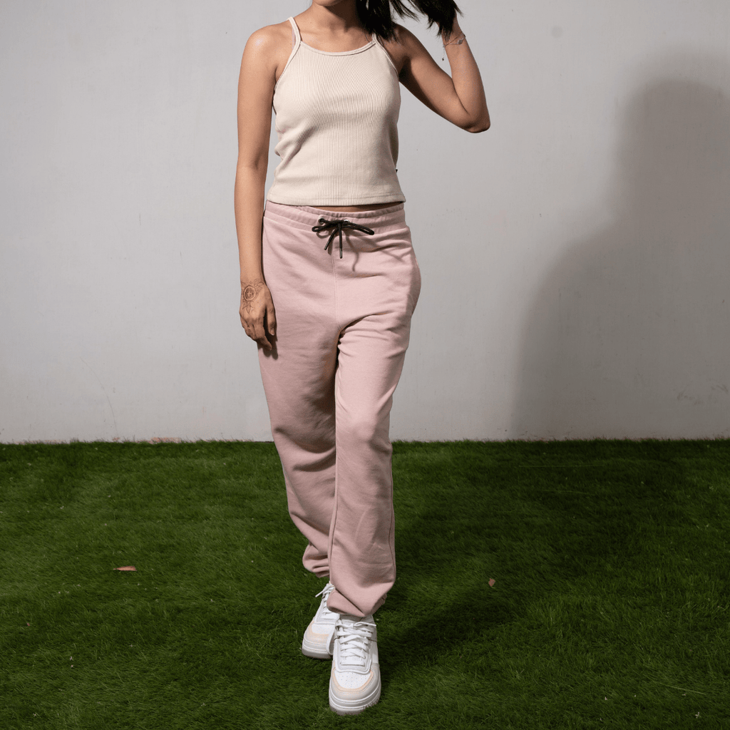 Kashmiri Chai Pink Unisex Terry Sweatpants (Summer - Friendly) XS - Premium Unisex Sweatpants | LEKSI Pakistan