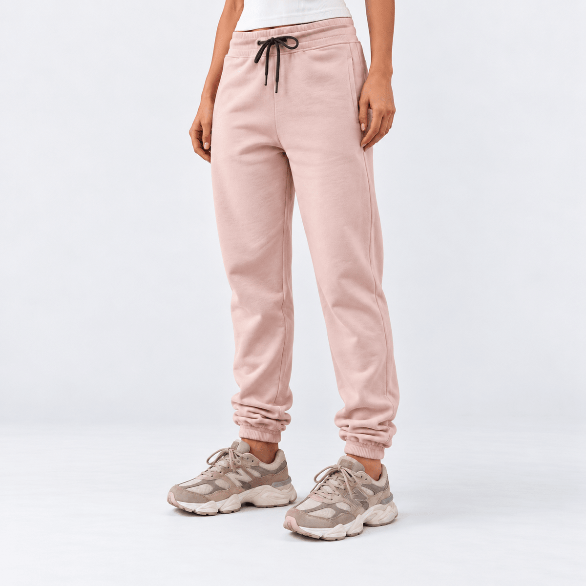 Kashmiri Chai Pink Unisex Terry Sweatpants (Summer-Friendly) XS - Premium Unisex Sweatpants | LEKSI Pakistan
