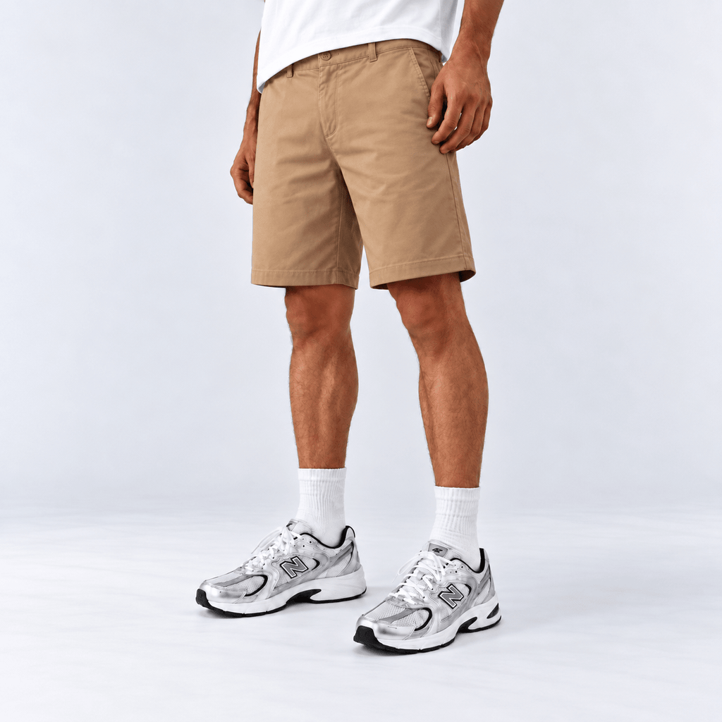 Khaki Cotton Chino Shorts XS - Premium Unisex Men's Shorts | LEKSI Pakistan