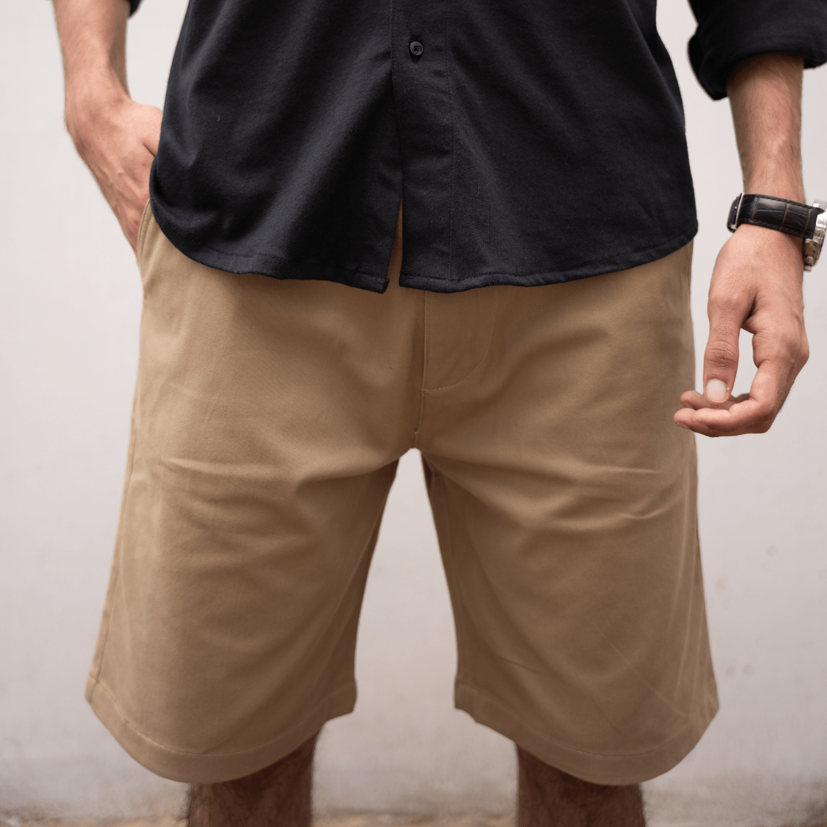 Khaki Cotton Men’s Shorts XS - Premium Unisex Men's Shorts | LEKSI Pakistan