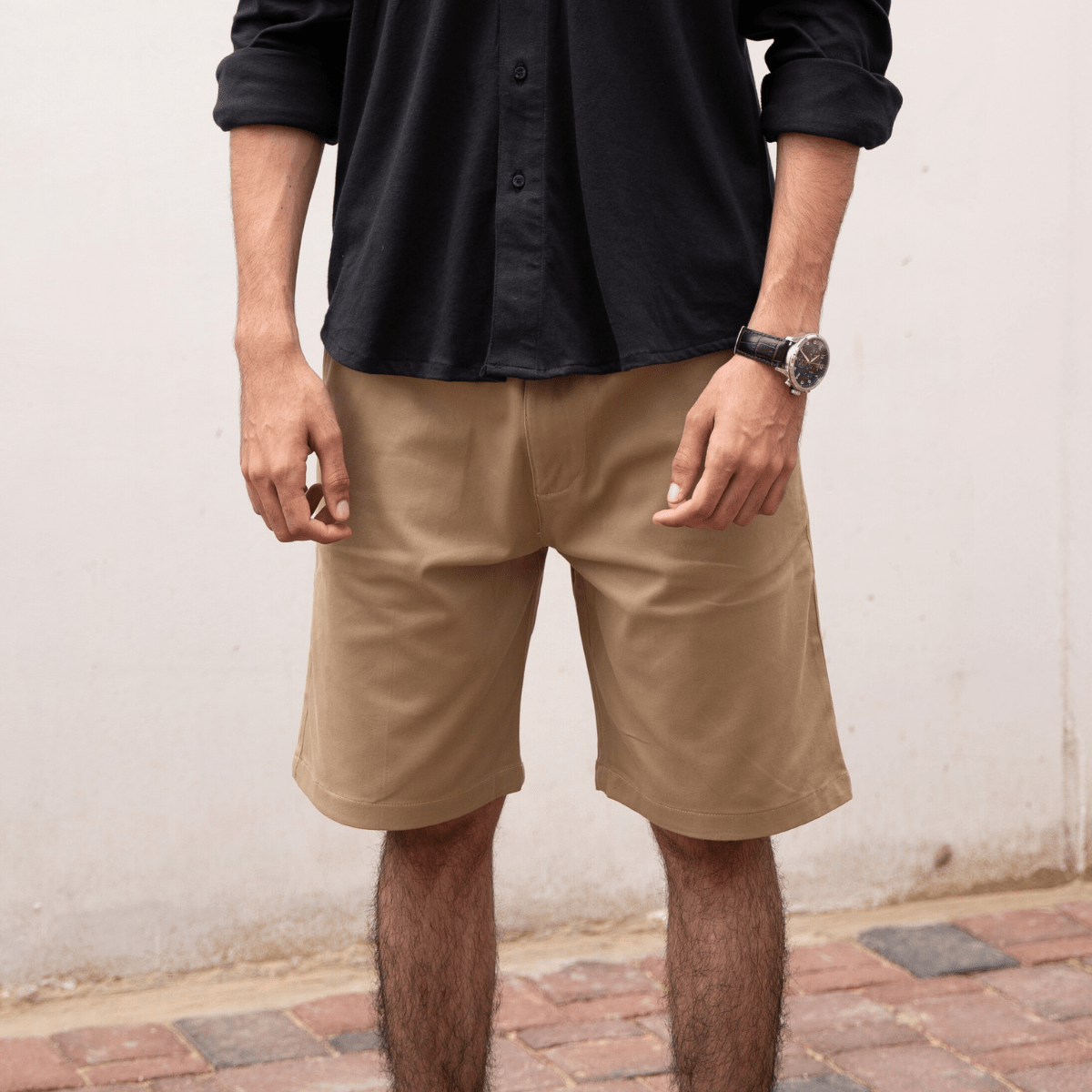 Khaki Cotton Men’s Shorts XS - Premium Unisex Men's Shorts | LEKSI Pakistan