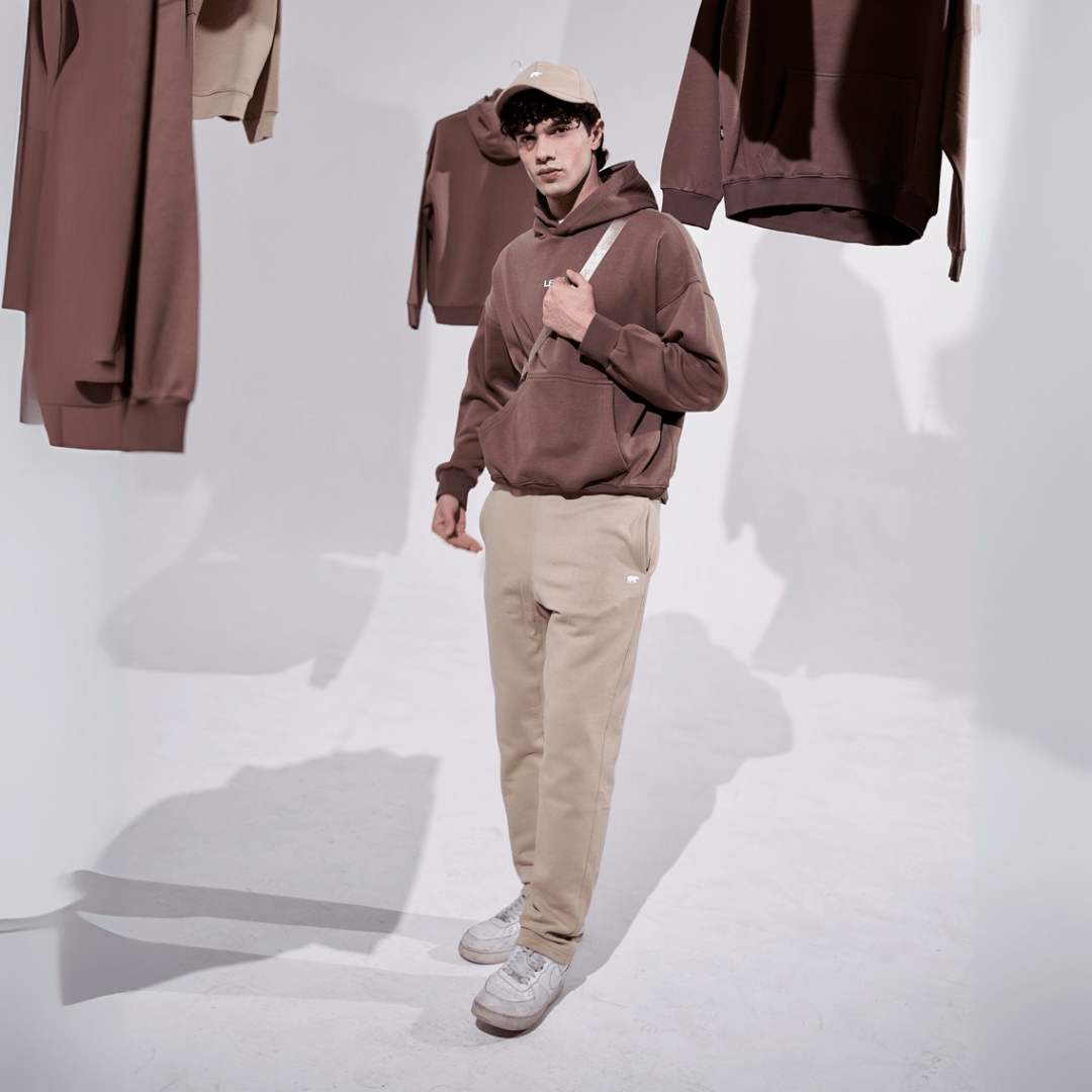 Khaki Unisex Tapered Sweatpants XS - Premium Unisex Straight - Leg Pants | LEKSI Pakistan