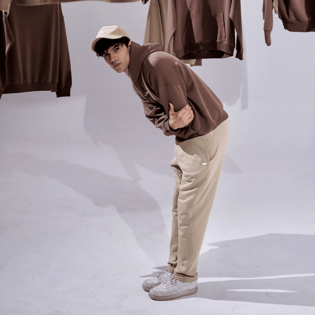 Khaki Unisex Tapered Sweatpants XS - Premium Unisex Straight - Leg Pants | LEKSI Pakistan