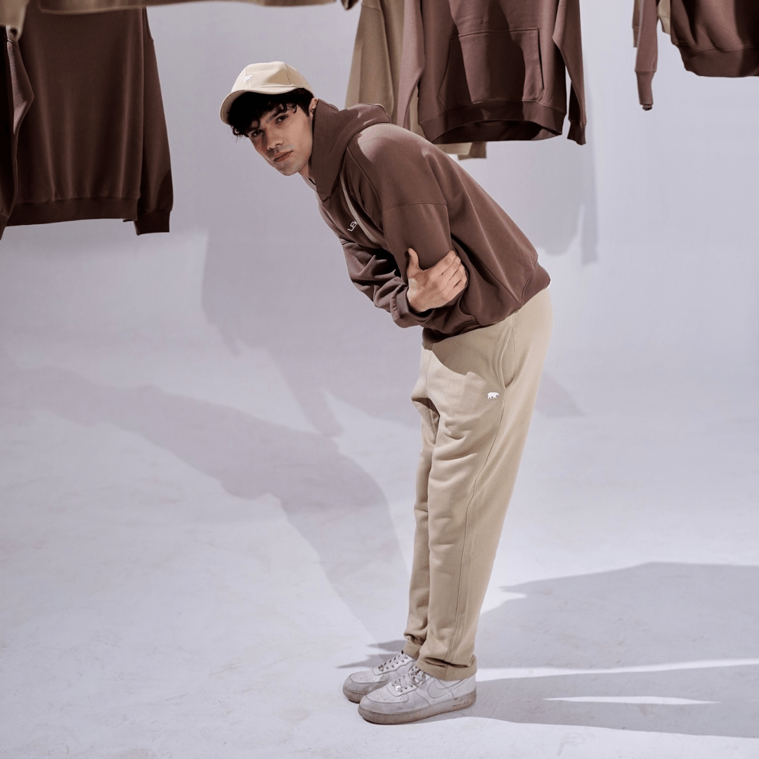 Khaki Unisex Tapered Sweatpants XS - Premium Unisex Straight - Leg Pants | LEKSI Pakistan