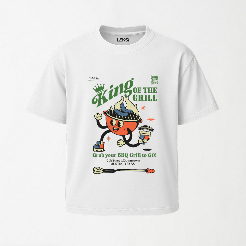 King Of The Grill - Round Neck Unisex T Shirt S - Premium Unisex Graphic T-Shirt | LEKSI Pakistan