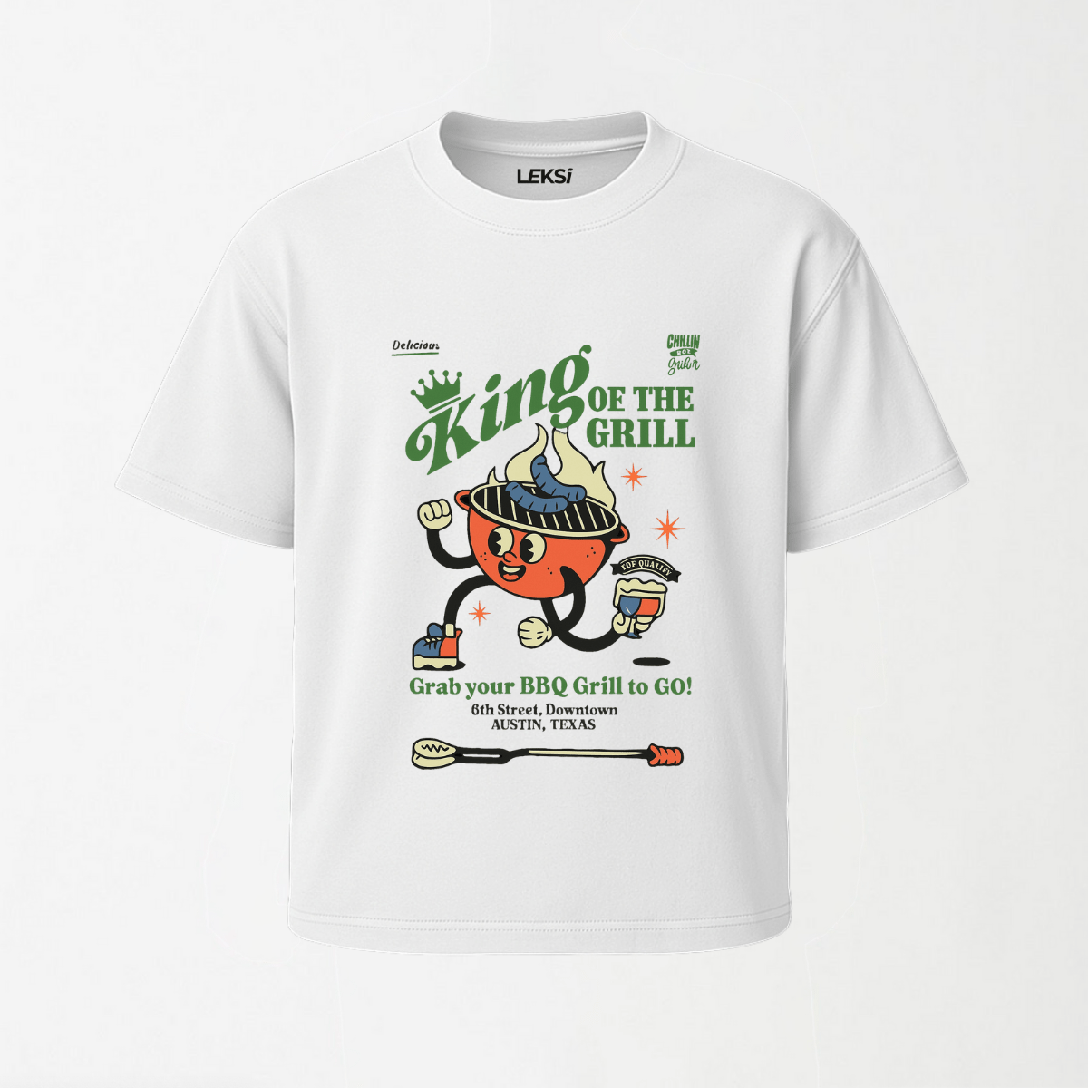 King Of The Grill - Round Neck Unisex T Shirt S - Premium Unisex Graphic T-Shirt | LEKSI Pakistan