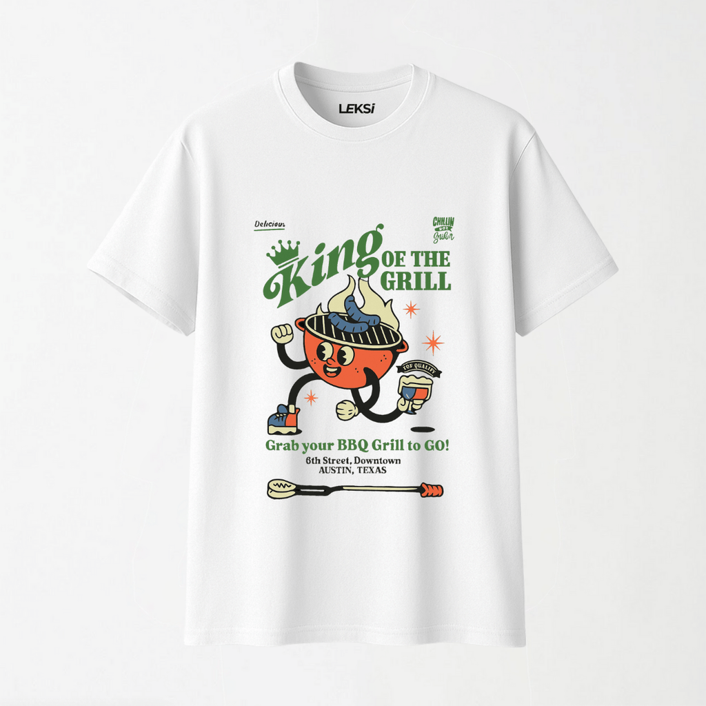 King Of The Grill - Round Neck Unisex T Shirt S - Premium Unisex Graphic T-Shirt | LEKSI Pakistan