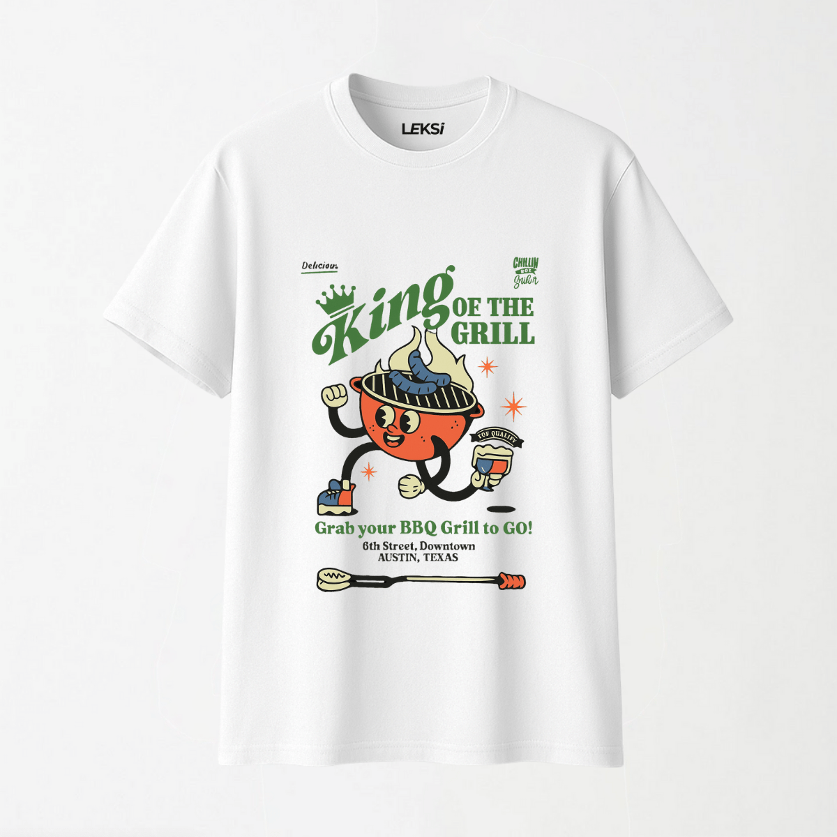 King Of The Grill - Round Neck Unisex T Shirt S - Premium Unisex Graphic T-Shirt | LEKSI Pakistan