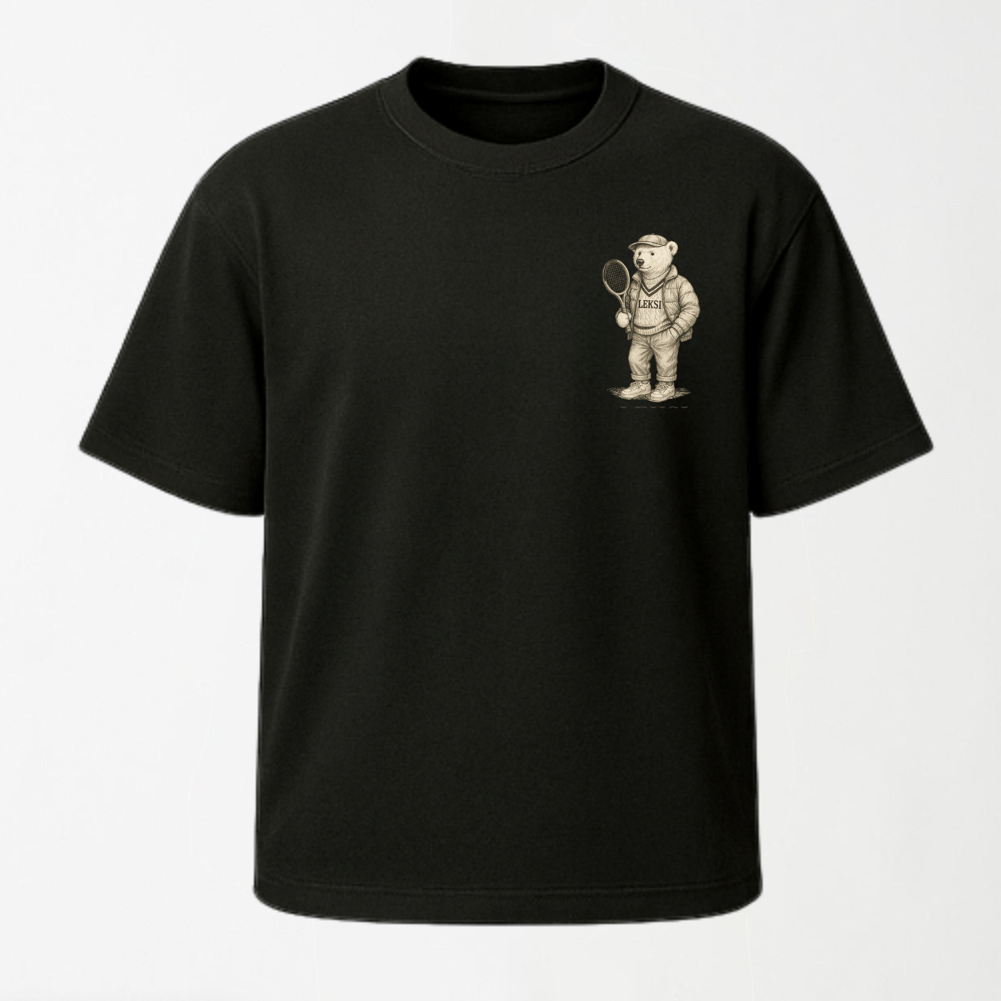 LEKSI Bear Takes a Walk - Travel Edition Drop Shoulder Tee S - Premium Unisex | LEKSI Pakistan