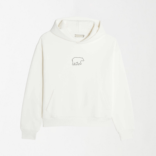 LEKSI Black Outlined Bear - Graphic Hoodie S - Premium Unisex | LEKSI Pakistan
