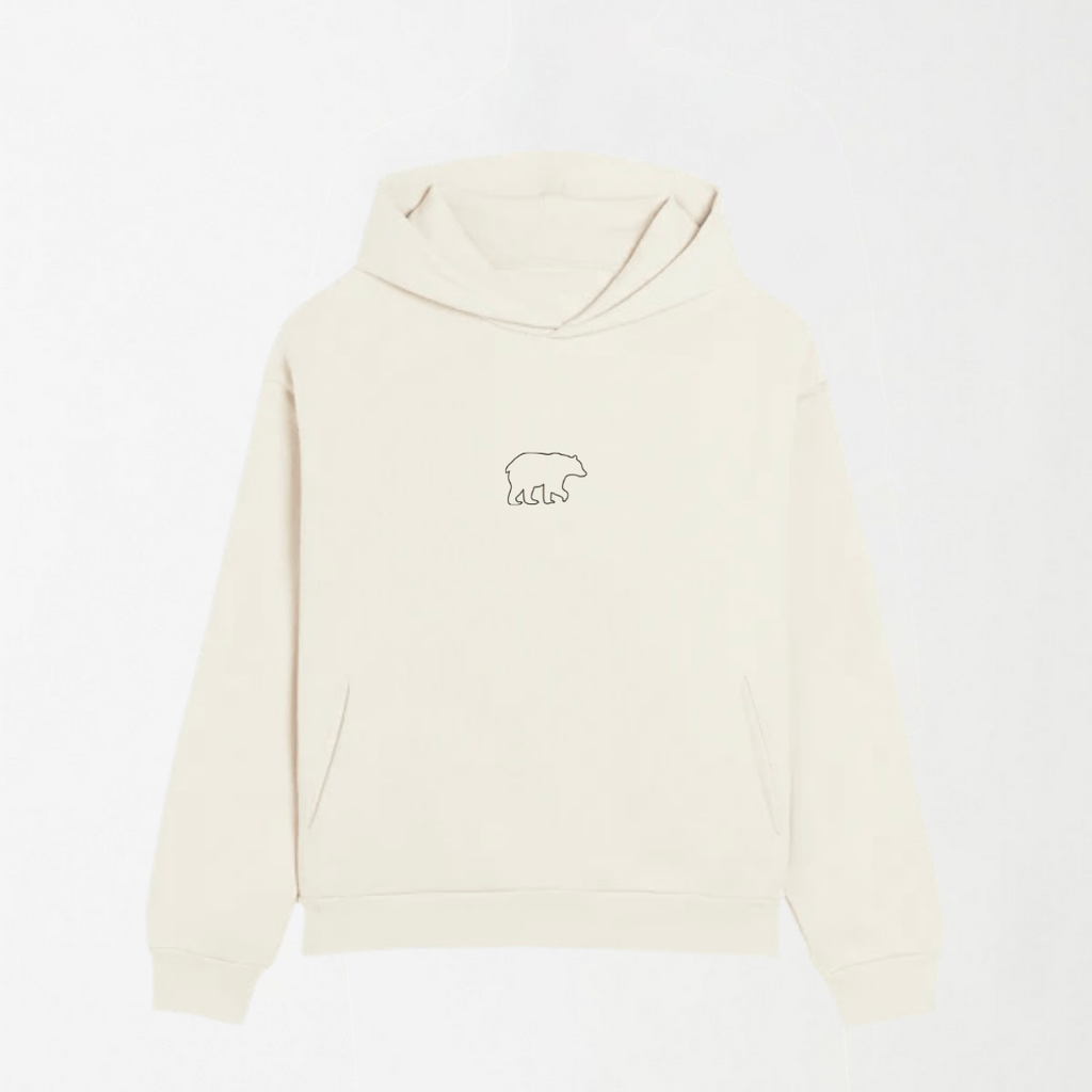 LEKSI Black Outlined Bear - Graphic Hoodie S - Premium Unisex | LEKSI Pakistan