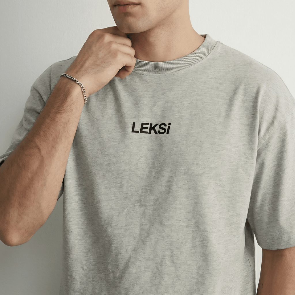 LEKSI Cloud Grey - Drop Shoulder Tee S - Premium Unisex | LEKSI Pakistan