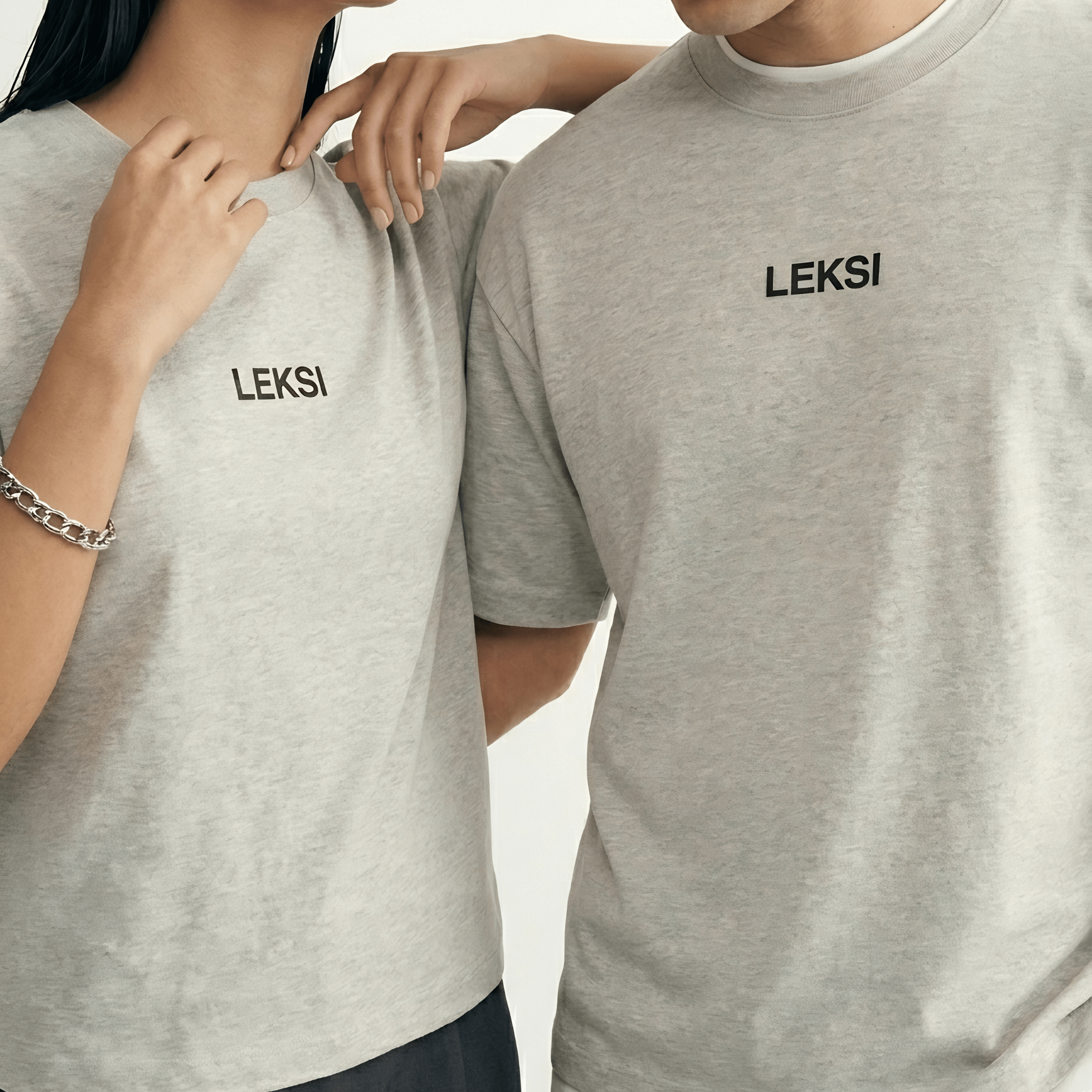 LEKSI Cloud Grey - Drop Shoulder Tee S - Premium Unisex | LEKSI Pakistan
