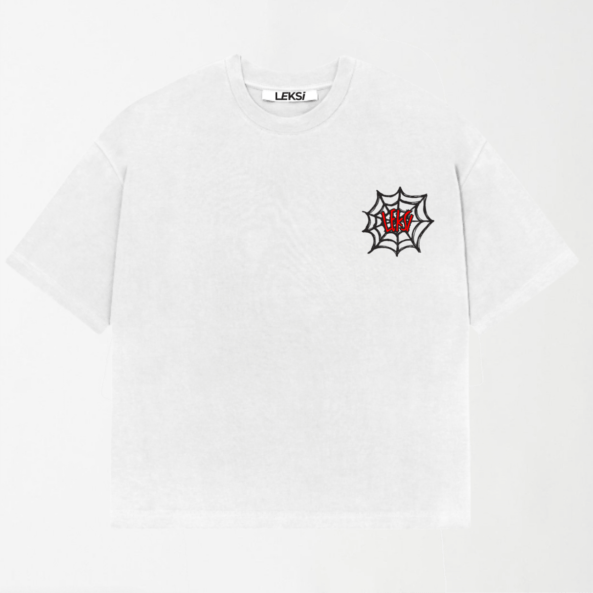 LEKSI Spiderweb Oversized Tee XS - Premium Unisex Graphic T-Shirt | LEKSI Pakistan