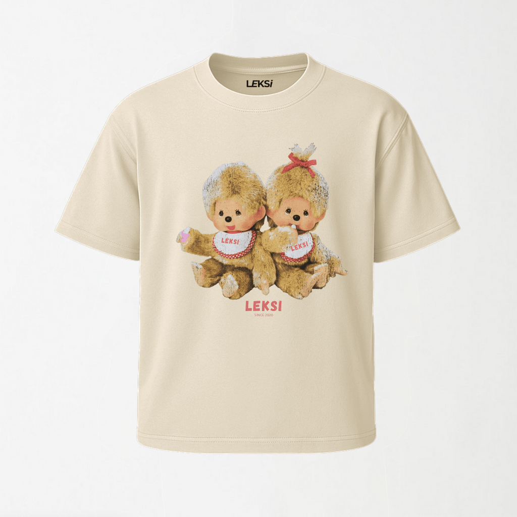 LEKSI Twins - Round Neck Unisex T Shirt S - Premium Unisex Graphic T-Shirt | LEKSI Pakistan