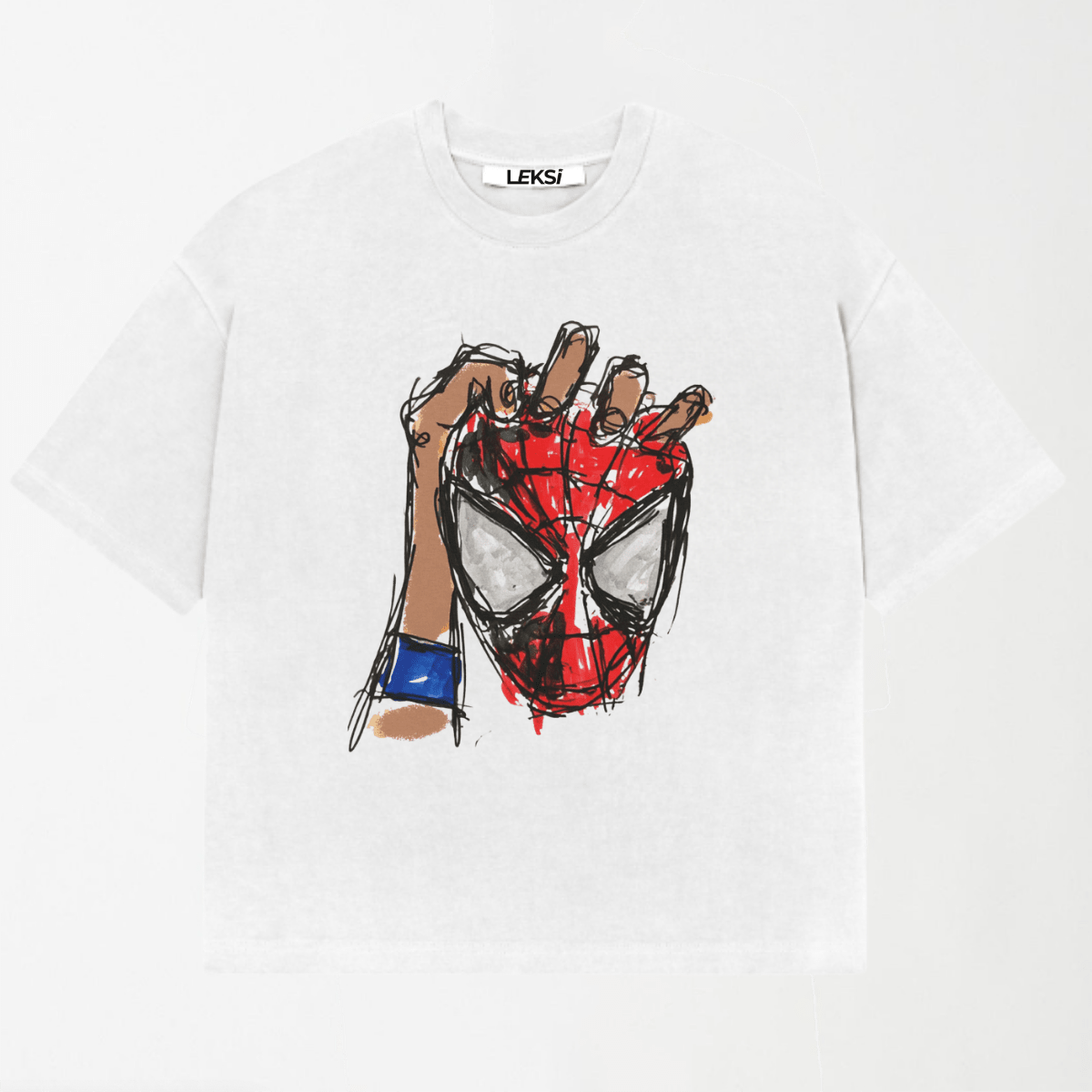 LEKSI Unmasked Sketch Oversized Tee XS - Premium Unisex Graphic T-Shirt | LEKSI Pakistan
