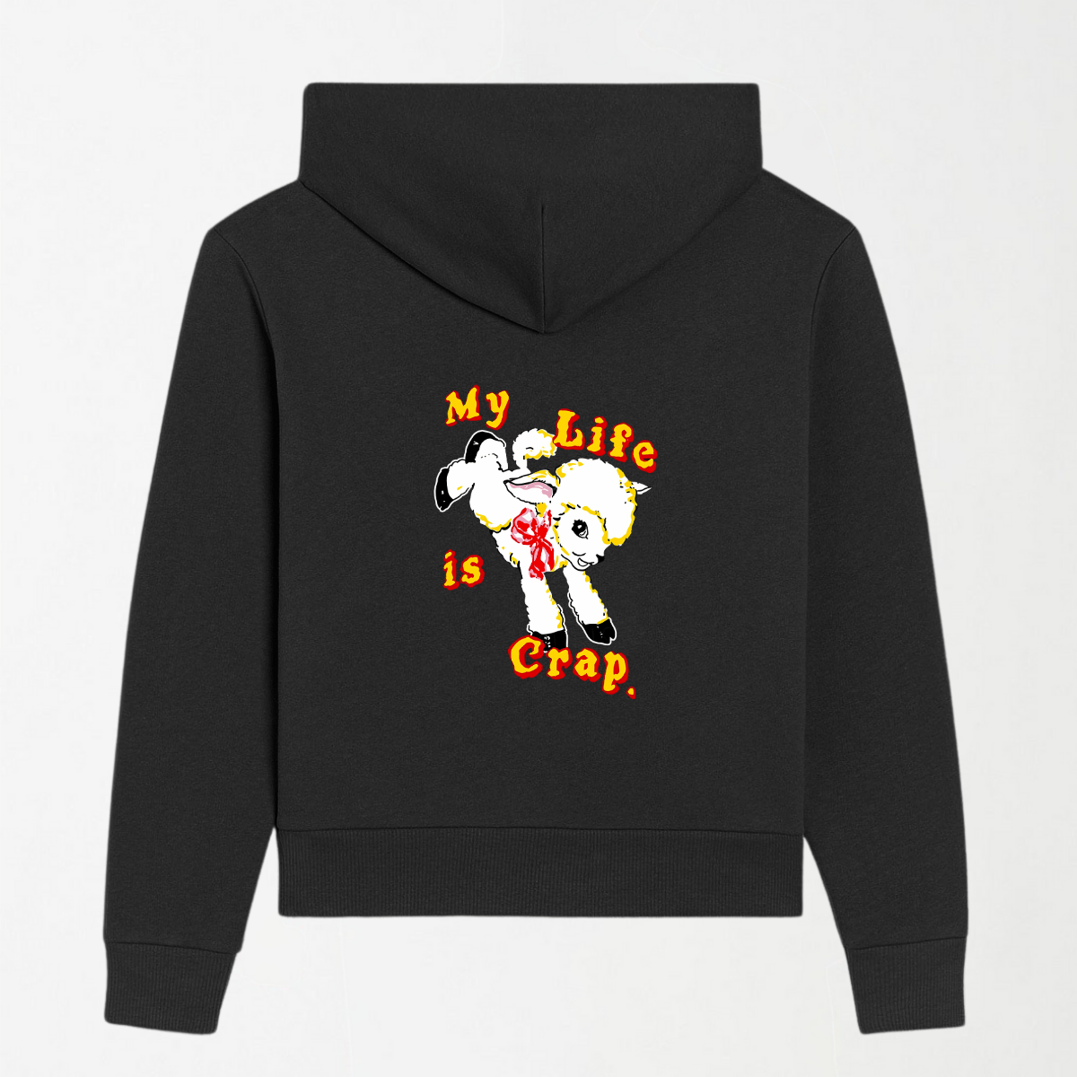 Life Is Crap - Black Graphic Hoodie S - Premium Unisex | LEKSI Pakistan