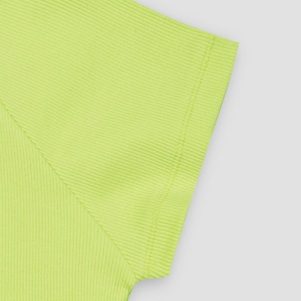 Lime Round Neckline Short Sleeve Ribbed Tee XXS - Premium Unisex | LEKSI Pakistan