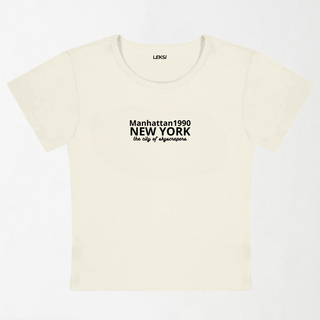 Manhattan 1990 Y2K Baby Tee XXS - Premium Unisex | LEKSI Pakistan