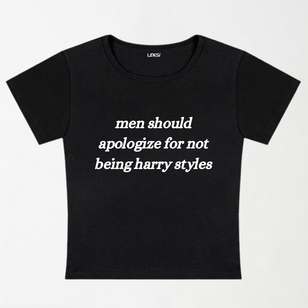 Men Should Apologize Y2K Baby Tee XXS - Premium Unisex | LEKSI Pakistan