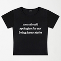 Men Should Apologize Y2K Baby Tee XXS - Premium Unisex | LEKSI Pakistan