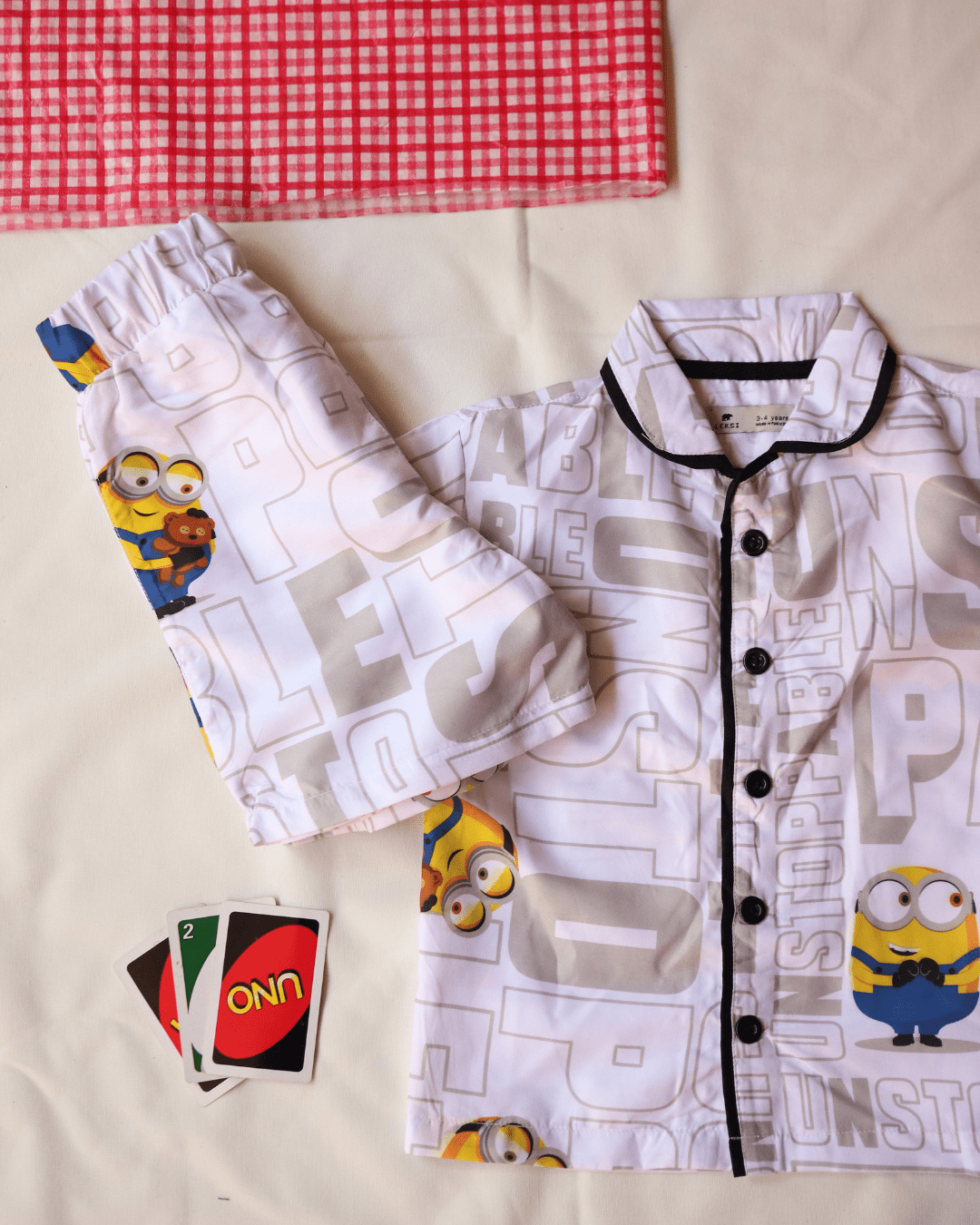 Minion’s Night Suit Set 3 - 4 Years - Premium Unisex | LEKSI Pakistan