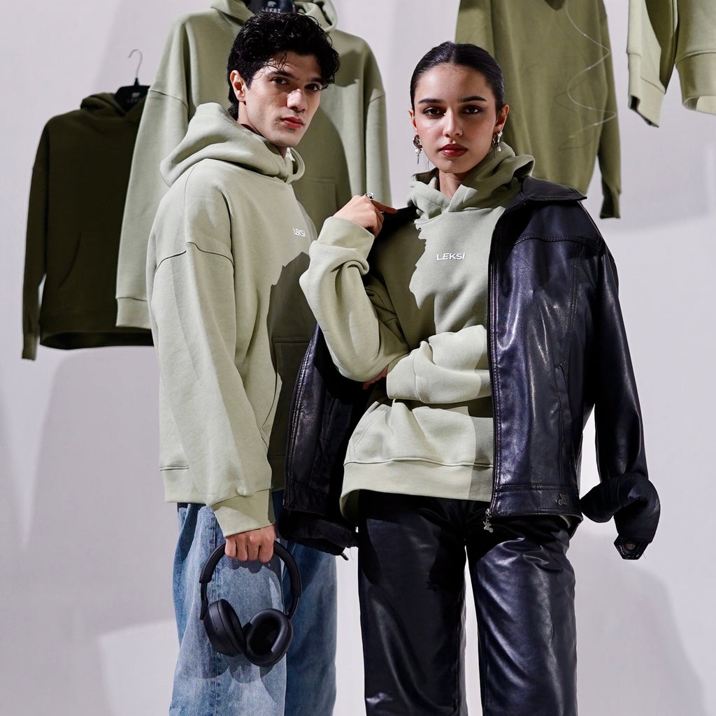 Minty Sage Cloud Hoodie S - Premium Unisex Raglan Hoodie | LEKSI Pakistan