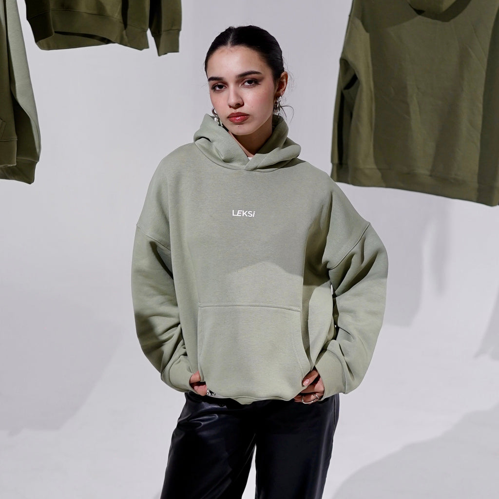 Minty Sage Cloud Hoodie S - Premium Unisex Raglan Hoodie | LEKSI Pakistan