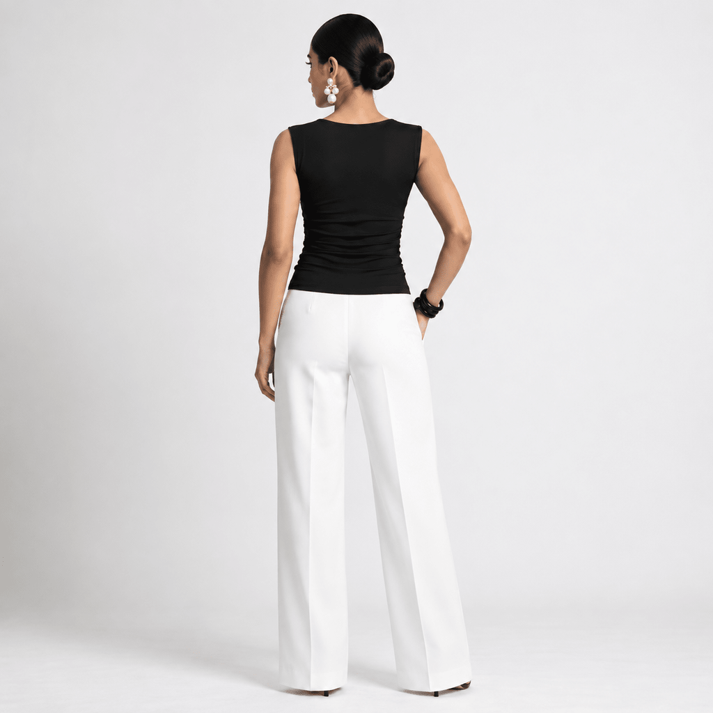 Monochrome Contour Top XS - Premium Unisex Square Neck | LEKSI Pakistan