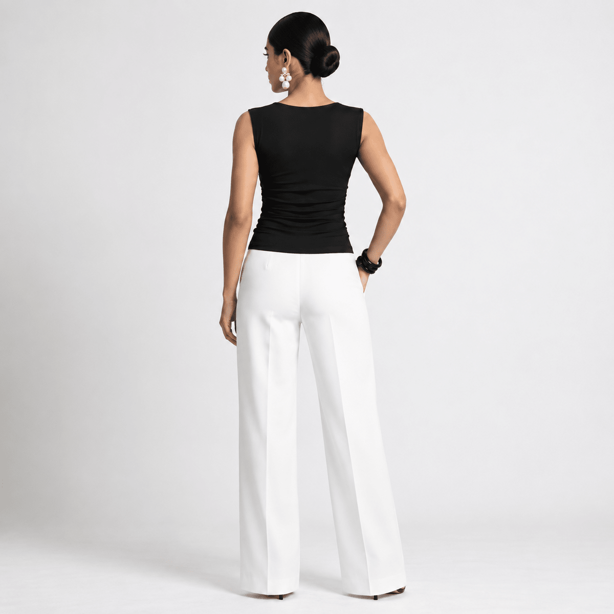 Monochrome Contour Top XS - Premium Unisex Square Neck | LEKSI Pakistan