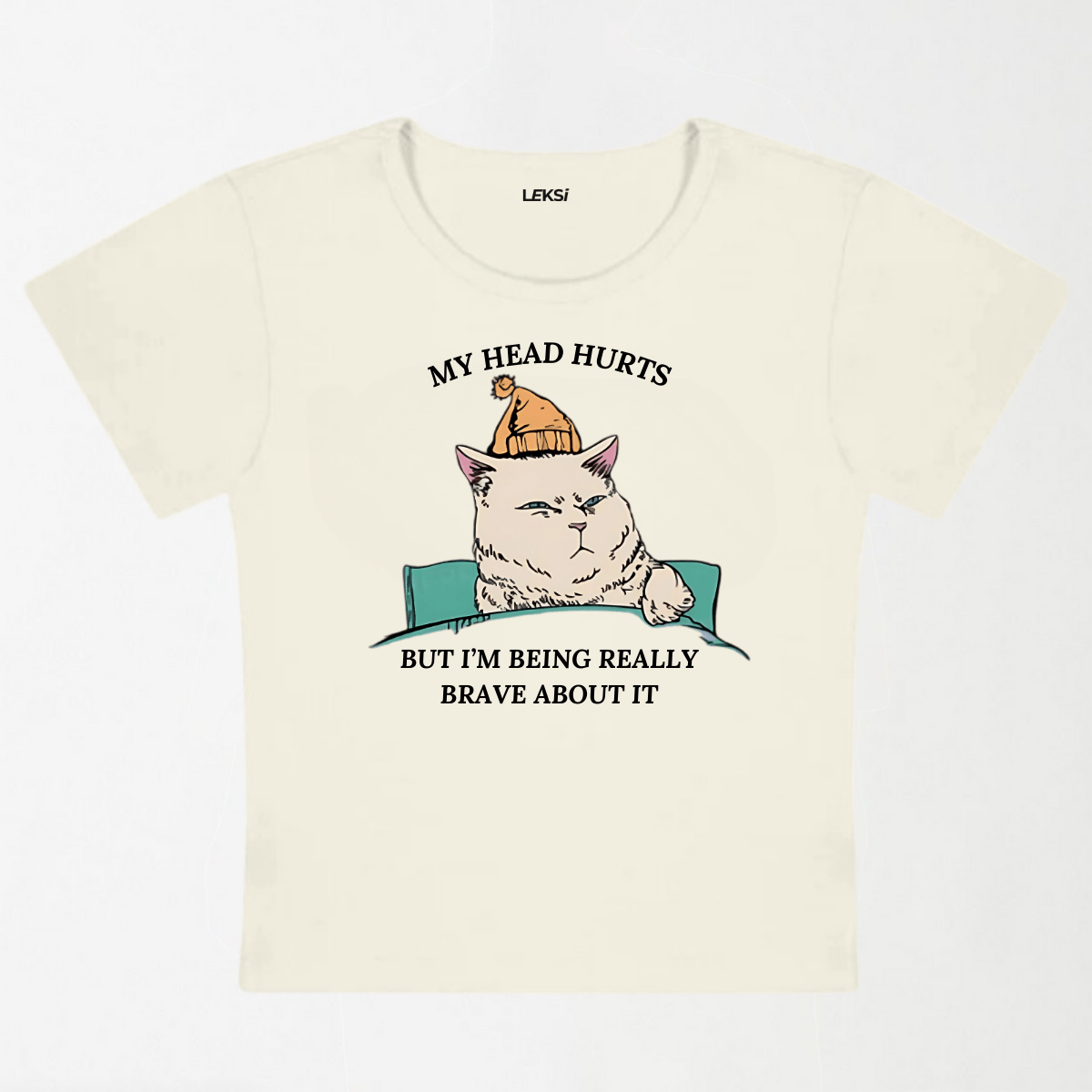 My Head Hurts But I'm Being Really Brave About It Y2K Baby Tee XXS - Premium Unisex | LEKSI Pakistan