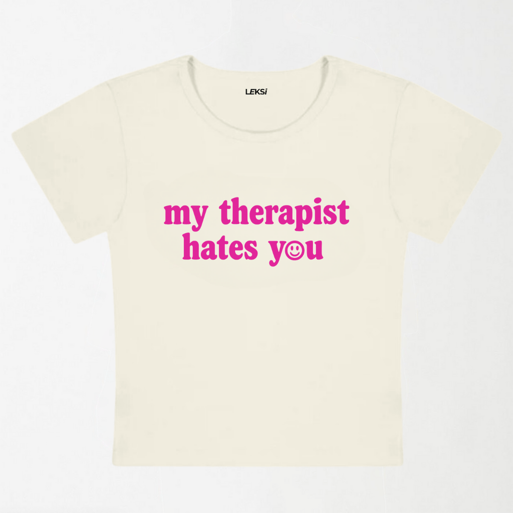 My Therapist Hates You Halo Y2K Baby Tee XXS - Premium Unisex | LEKSI Pakistan