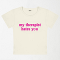 My Therapist Hates You Halo Y2K Baby Tee XXS - Premium Unisex | LEKSI Pakistan
