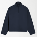 Navy Blue Unisex Pique Quarter Zip S - Premium Unisex Quarter Zips | LEKSI Pakistan
