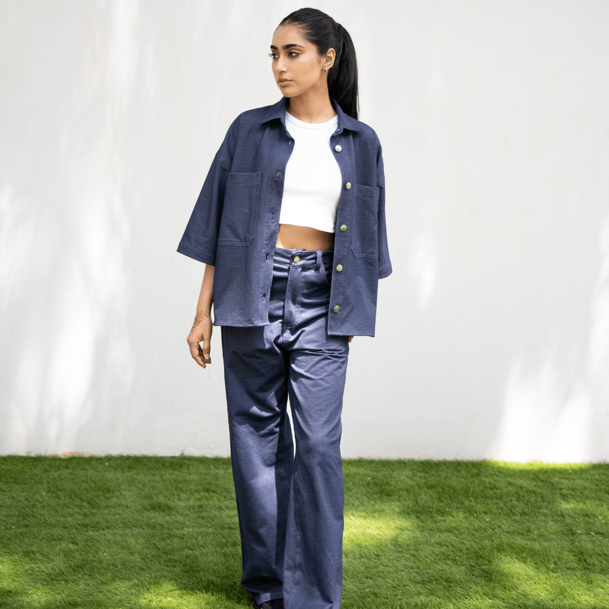 Navy Twill Co - ord S - Premium Unisex | LEKSI Pakistan