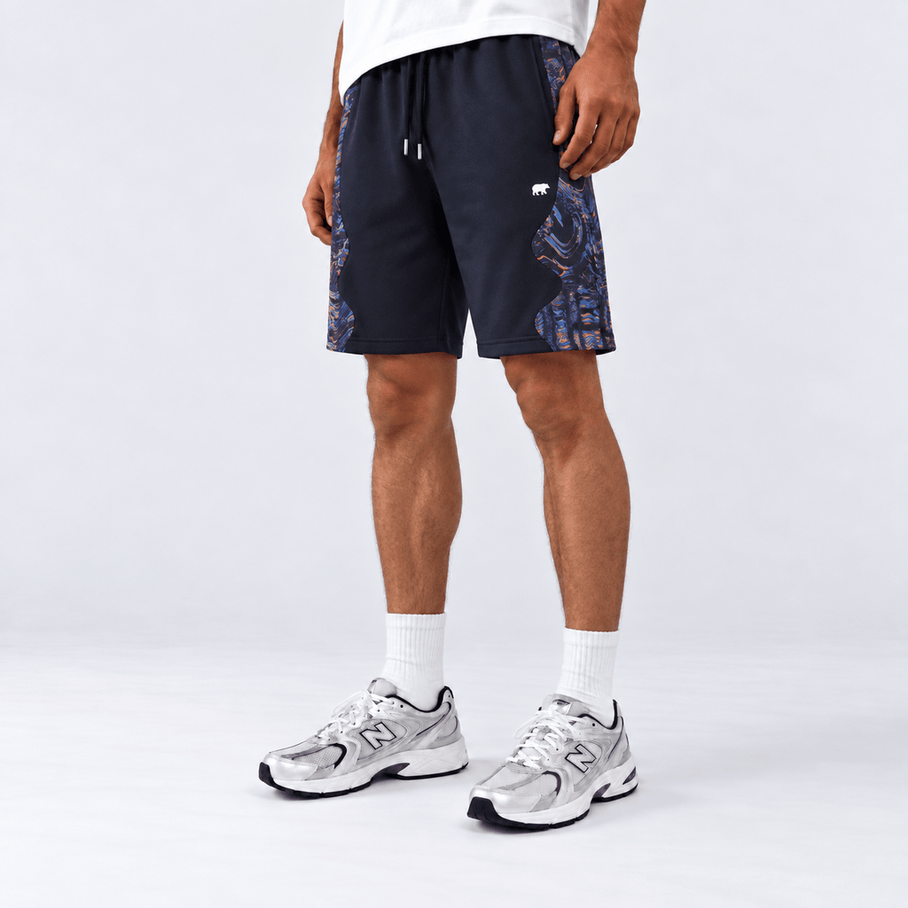 Navy Wavy Men's Shorts S - Premium Unisex Men's Shorts | LEKSI Pakistan