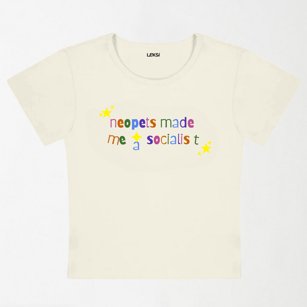Neopets Made Me A Socialist Y2K Baby Tee XXS - Premium Unisex | LEKSI Pakistan
