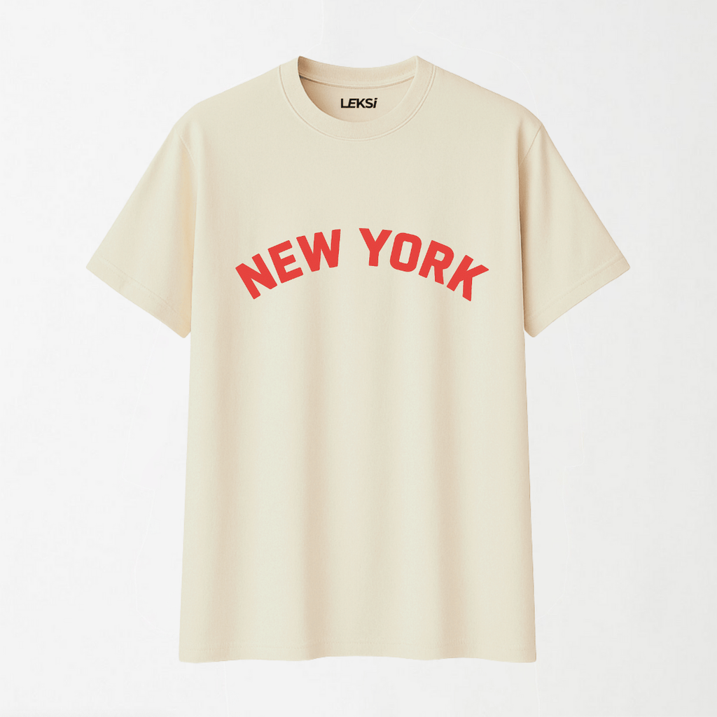 New York - Round Neck Unisex T Shirt S - Premium Unisex Graphic T-Shirt | LEKSI Pakistan