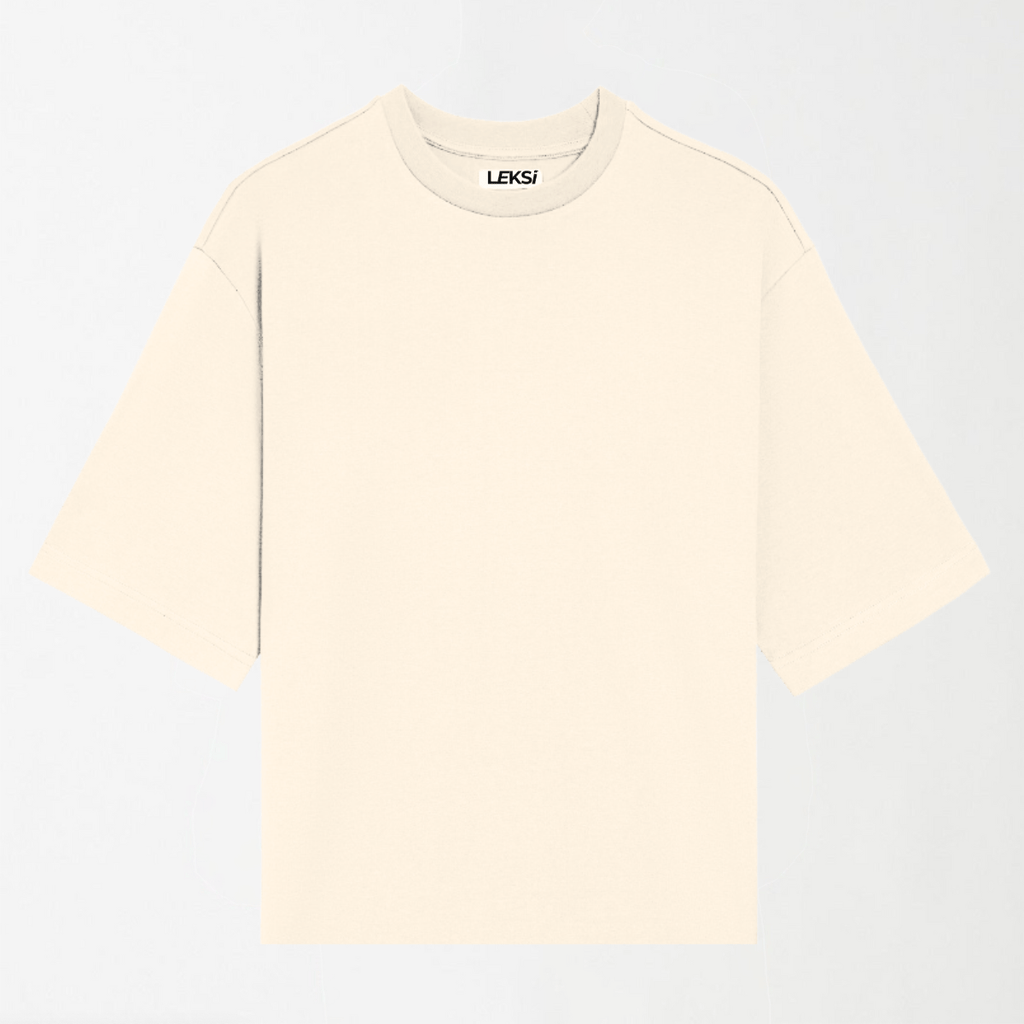 Off White - Drop Shoulder Oversized Unisex Plain T-Shirt S - Premium Unisex | LEKSI Pakistan