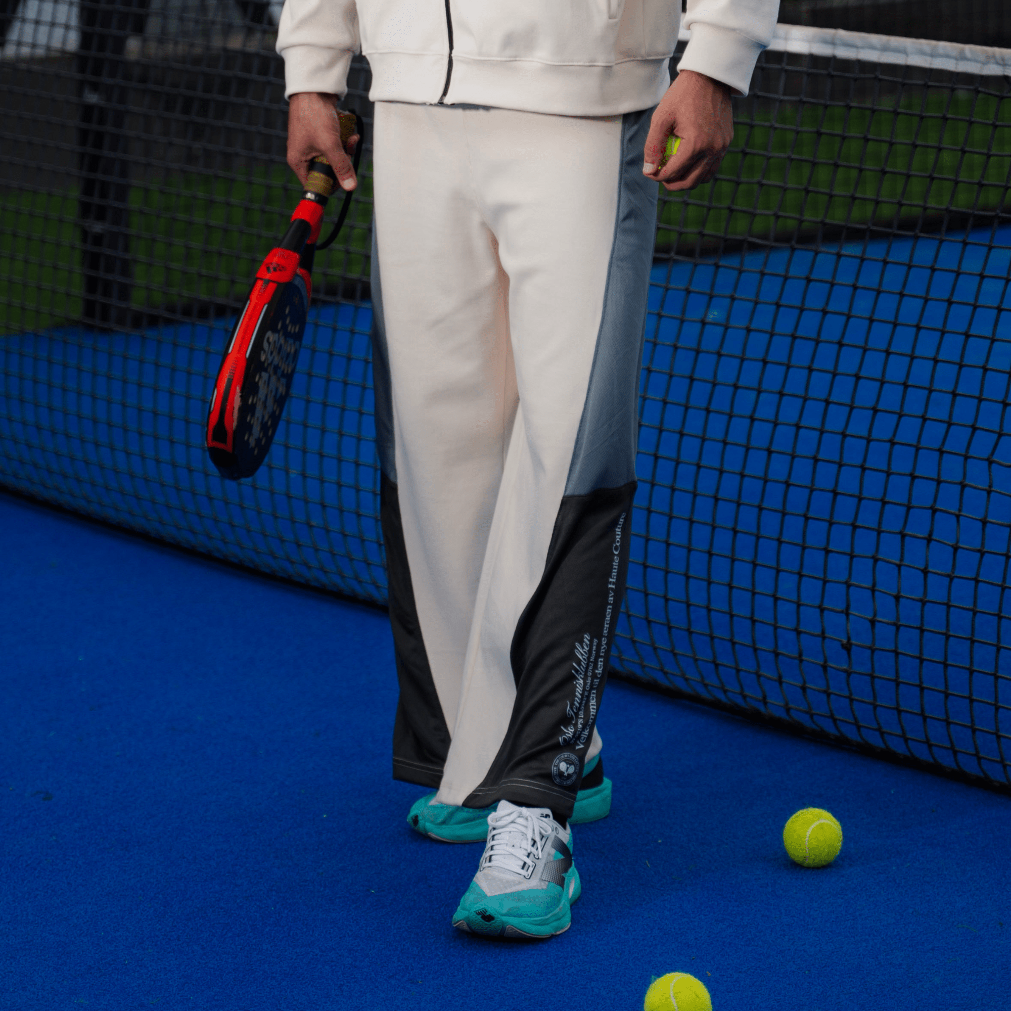 Off White & Grey Zone Straight Leg Unisex Pants S - Premium Unisex | LEKSI Pakistan