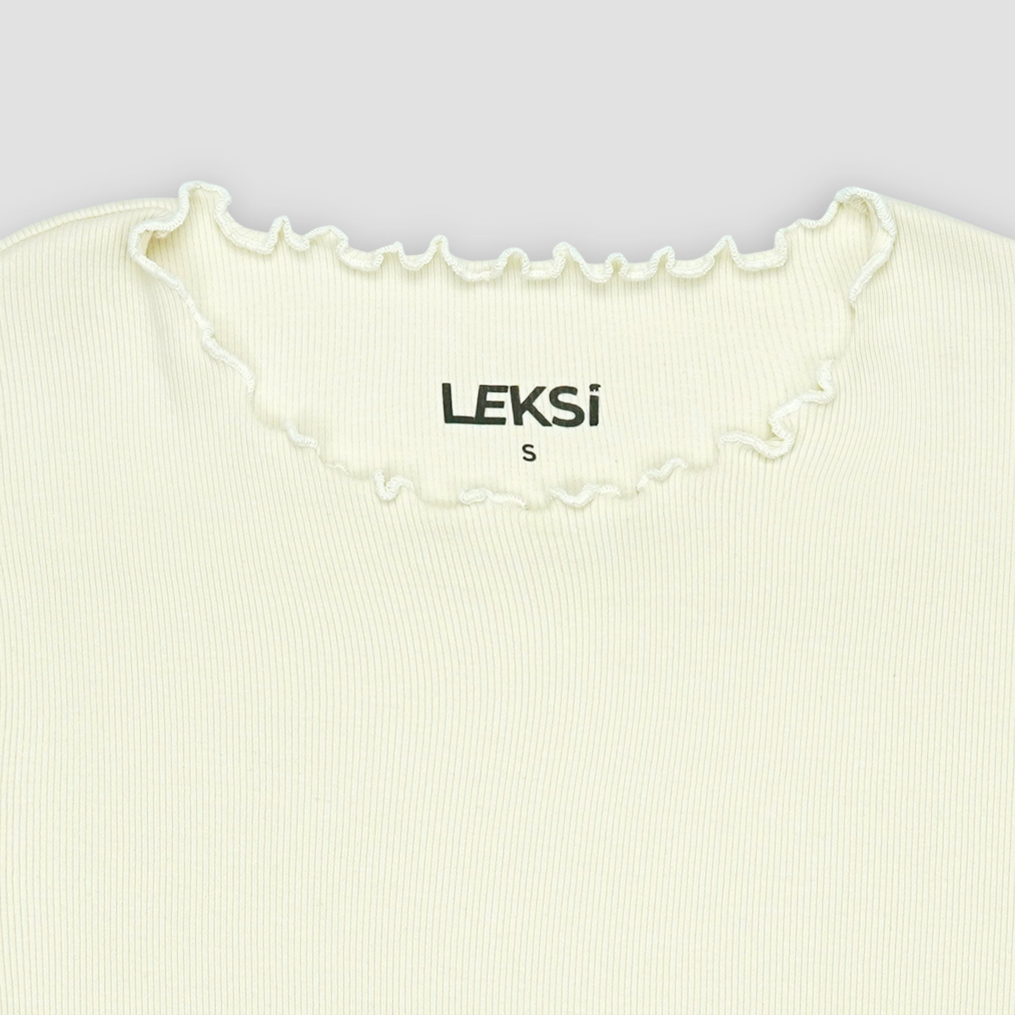 Off White Ribbed Shirt XXS - Premium Unisex Lettuce | LEKSI Pakistan