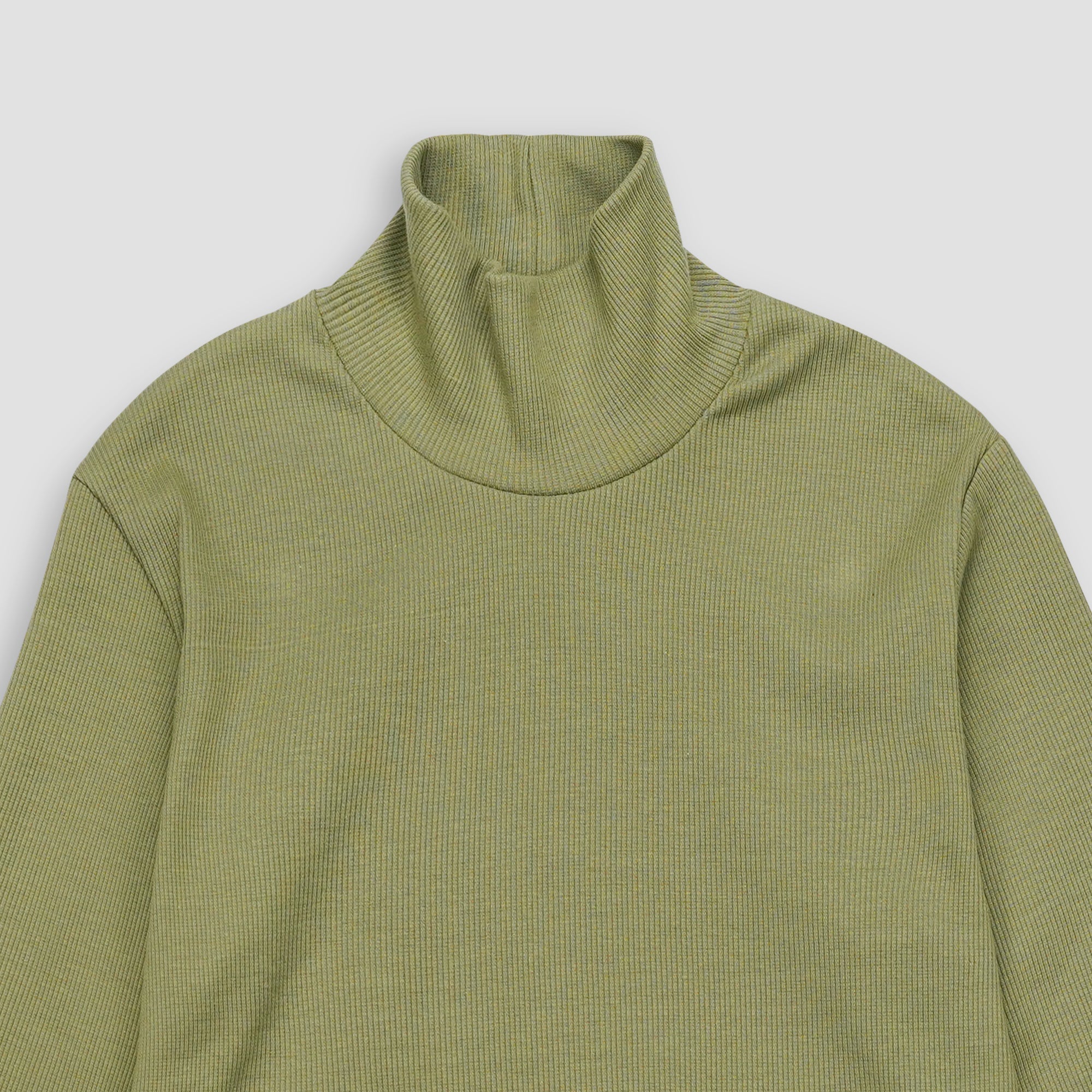 Olive Ribbed Turtle Neck XS - Premium Unisex | LEKSI Pakistan