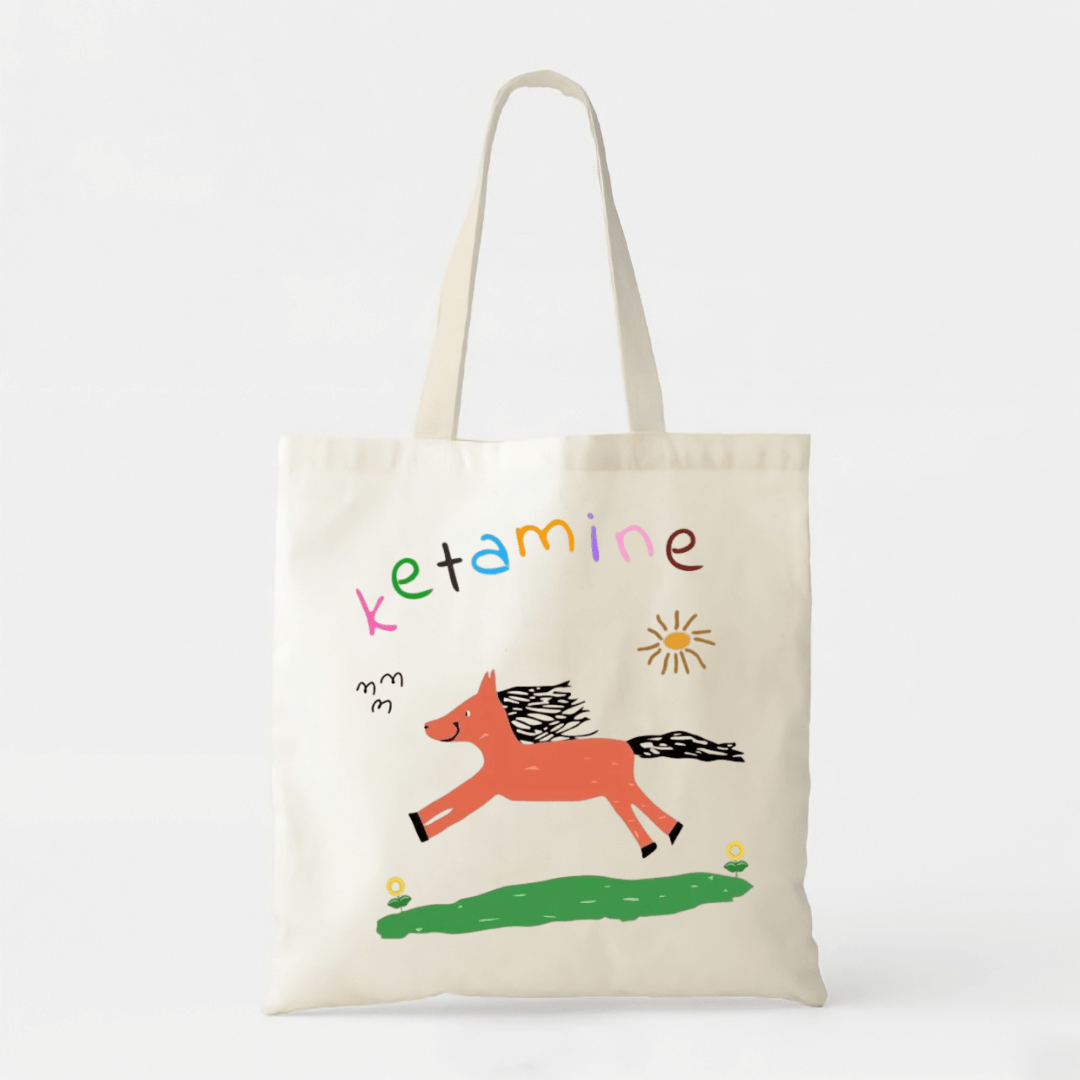 Orange Pony - White Cotton Tote Bag - Premium Unisex | LEKSI Pakistan