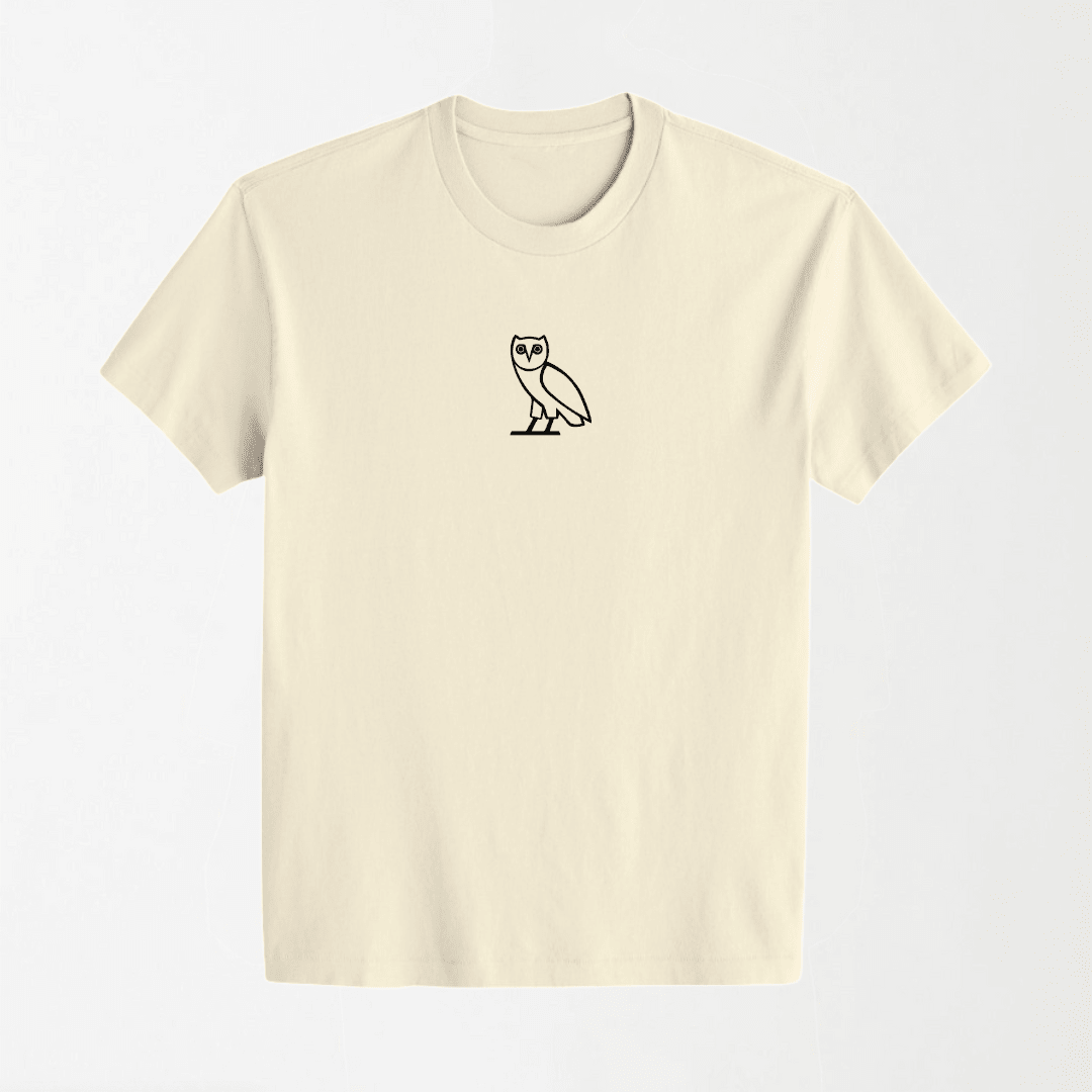 OVO (Black Owl) - Off White Round Neck Unisex T-Shirt XXS - Premium Unisex Graphic T-Shirt | LEKSI Pakistan