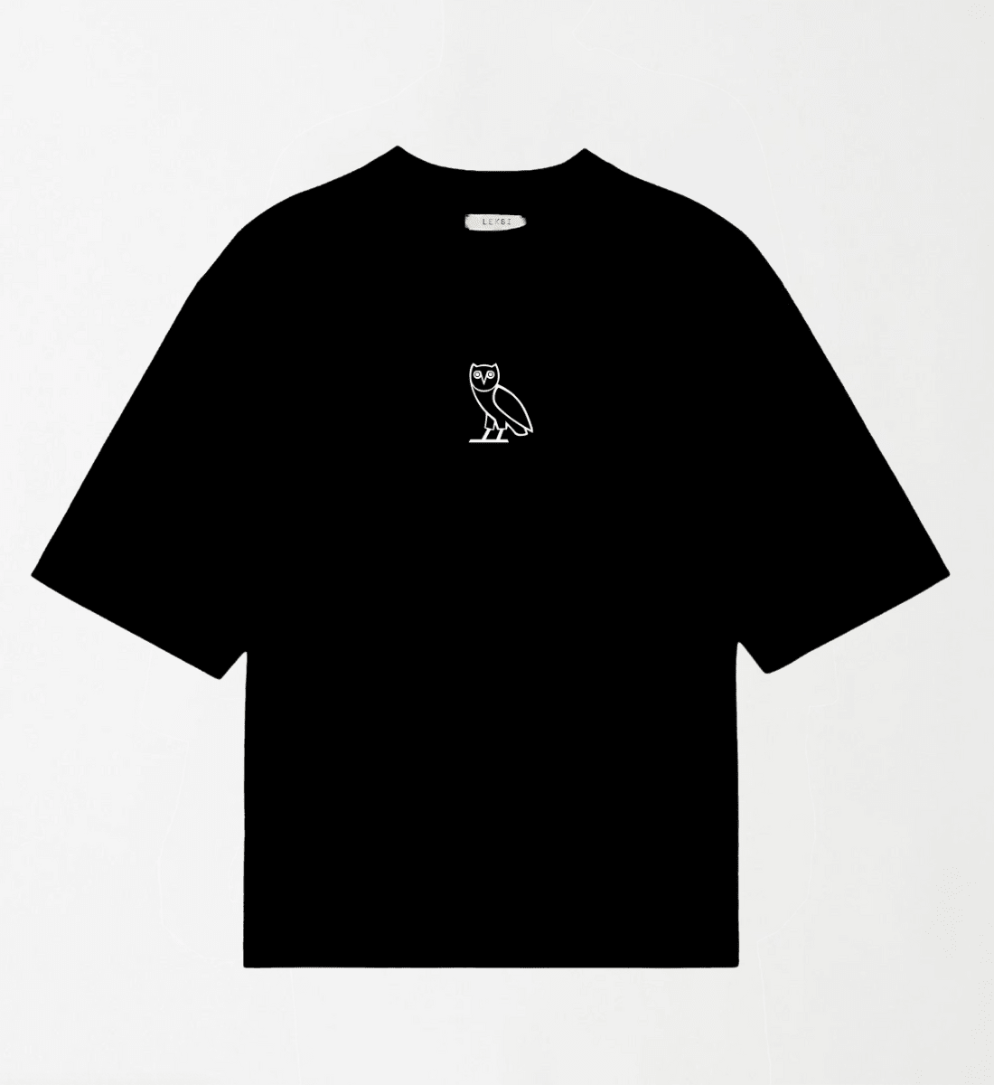 OVO (White Owl) - Black Unisex Oversized Drop - Shoulder T-Shirt S - Premium Unisex Graphic T-Shirt | LEKSI Pakistan
