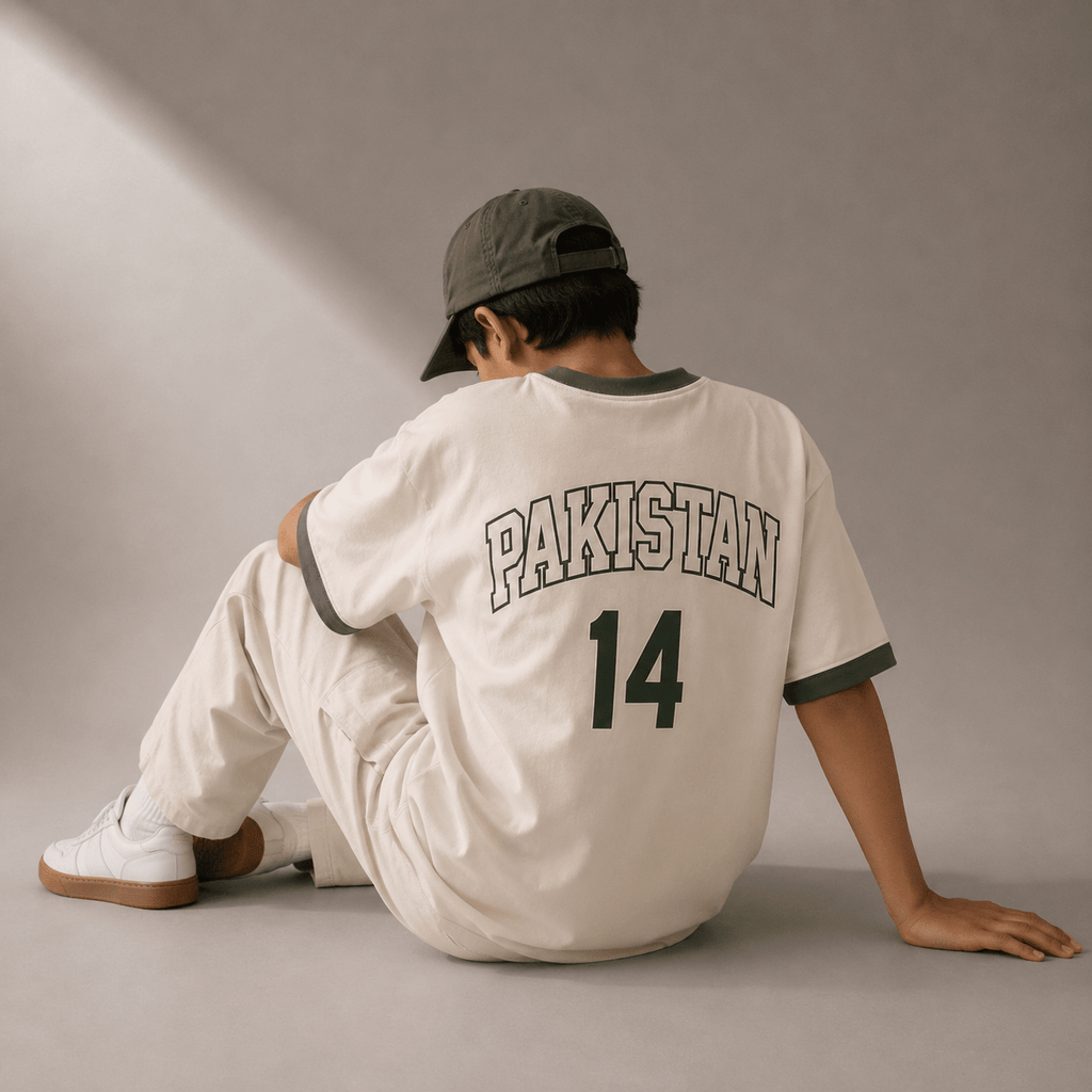 Pakistan League Ringer Oversized Tee XS - Premium Unisex Graphic T-Shirt | LEKSI Pakistan