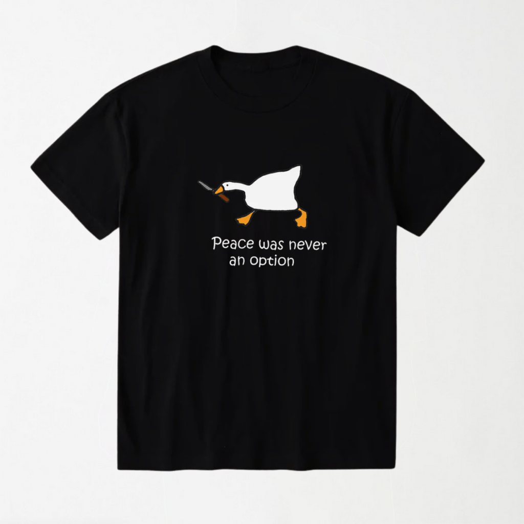 Peace Was Never An Option - Round Neck Unisex T Shirt S - Premium Unisex Graphic T-Shirt | LEKSI Pakistan